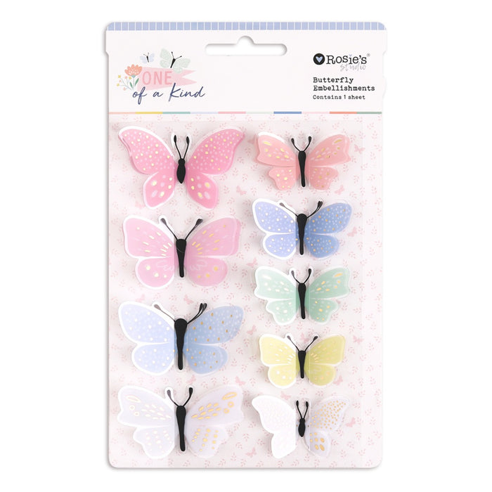 Rosie's Studio - One of a Kind - Butterflies Embellishments