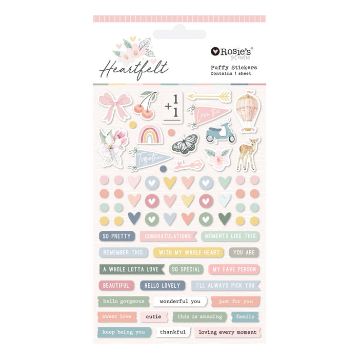 Rosie's Studio - Puffy Stickers - Heartfelt