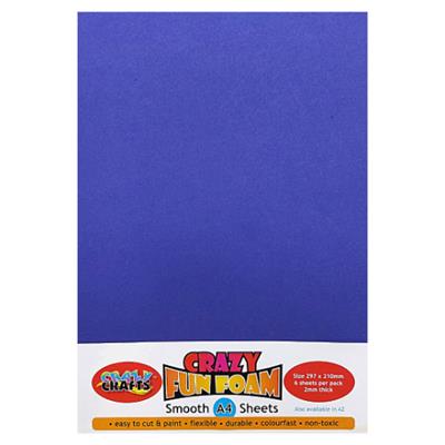 Crazy Crafts - Fun Foam Sheets - Smooth - A4 - Royal Blue