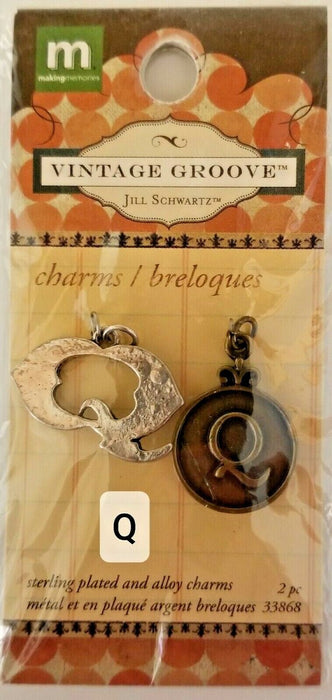 Making Memories Jill Schwartz - Vintage Groove Charms - Alpha Letter - Q