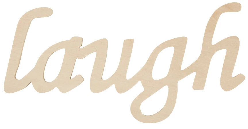 Darice - White Wood - Cutout Letters - Word Laugh Sign