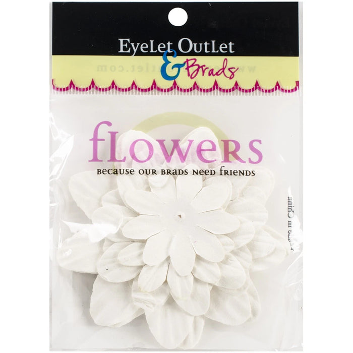 Eyelet Outlet Flowers 40/Pkg-White