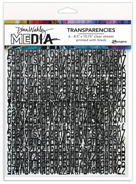 Dina Wakley MEdia Transparencies Typography Set 2