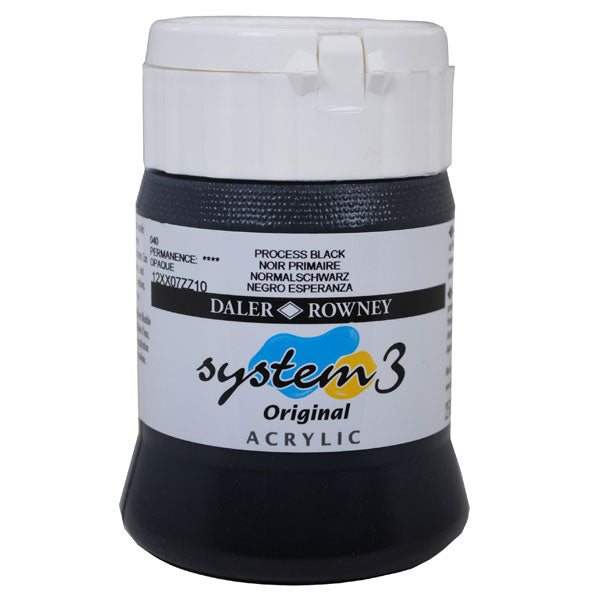 Daler-Rowney - Original System 3 Acrylic - 250ml - Process Black