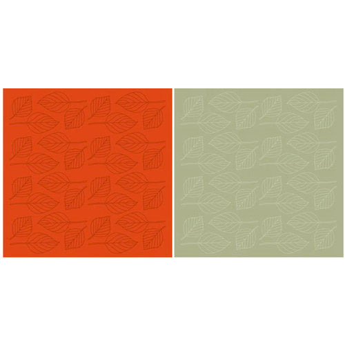 Anna Griffin - 12 x 12 Designer Stitched Paper Pack - Leaves - Green and Orange