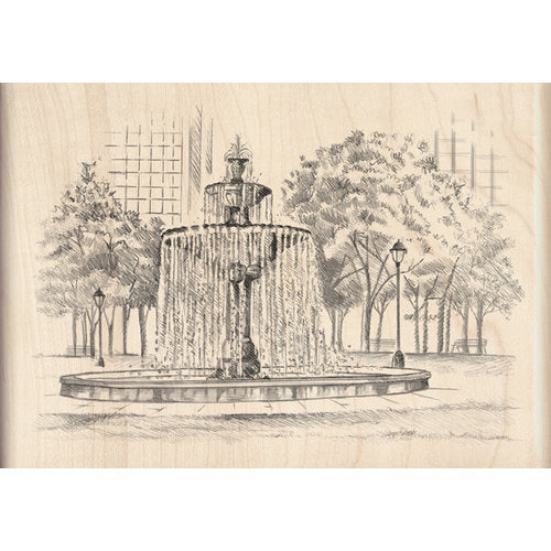 Inkadinkado - Wood Mounted Stamp - Fountain Square