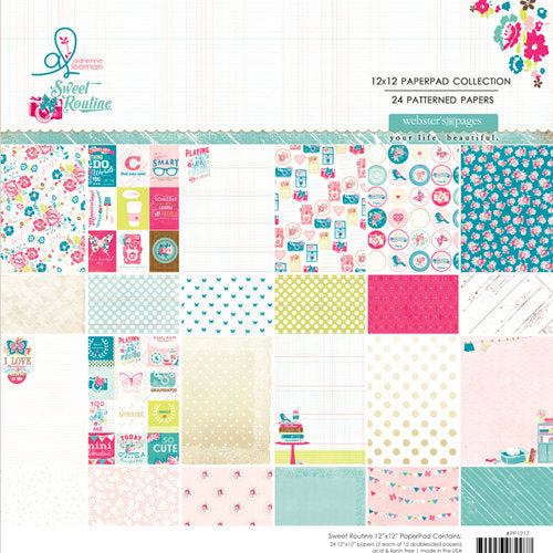 Webster's Pages - 12" x 12" Paper Pack - Sweet Routine