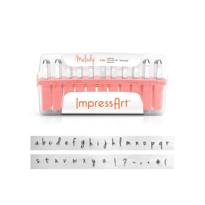 ImpressArt - Letter Metal Stamps - Melody Lowercase - 3mm