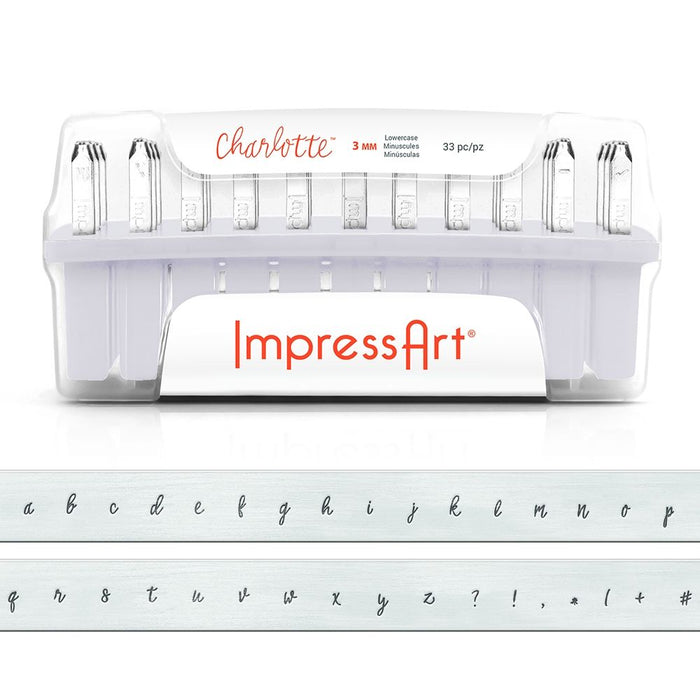 ImpressArt - Signature Metal Stamps - Lowercase - Letter and Symbols - Charlotte 3mm