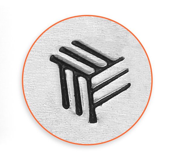 Vertical Angled Line Texture Design Stamp, 6mm