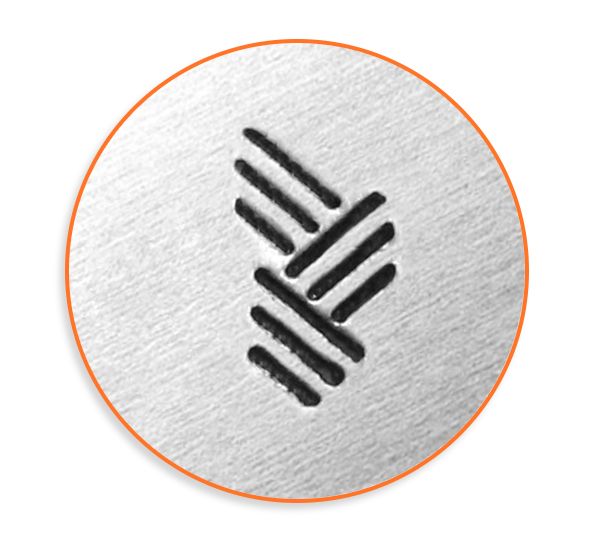 Vertical Angled Line Texture Design Stamp, 6mm