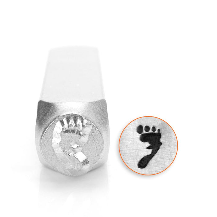 Foot Print Right Design Stamp, 9.5mm