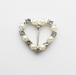 Doodles - Ivory Pearl & Diamante Buckle Slider - Silver, Heart, Diameter 26mm