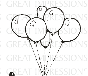 Great Impressions - Wood Mounted Stamp - Balloons