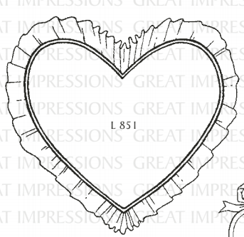 Great Impressions - Wood Mounted Stamp - Heart w/frill