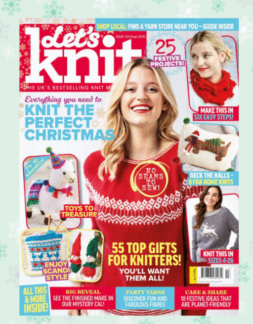 Let's Knit Magazine - Fluffy Festive Yarn Knit Kit - December 2020 - Doodle Bargain