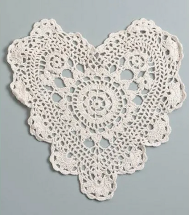 Darice - Crochet Heart - Cream - 6 Inch - 10pc