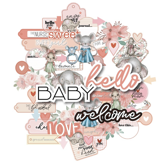 Uniquely Creative - Paper Die Cuts- HEY BABY GIRL