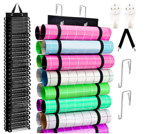 ChezMax Vinyl Rolls Storage Organizer Hanging Bag - 60 Compartments with Hook X-Large
