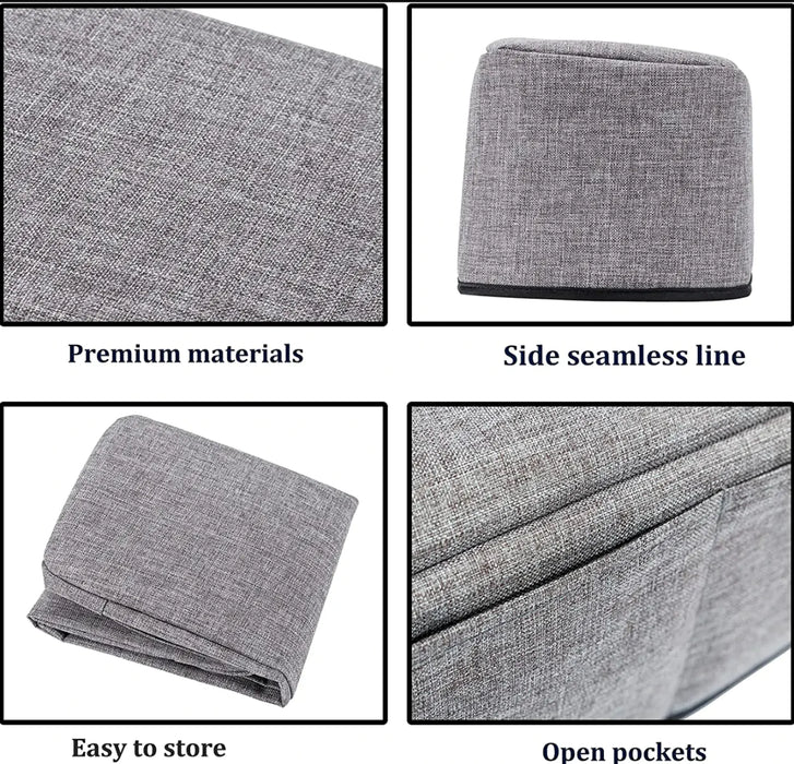 Dust Cover for Cricut Maker Machines - with Back Pockets for Accessories - Gray