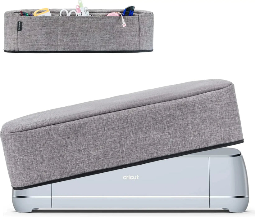 Dust Cover for Cricut Maker Machines - with Back Pockets for Accessories - Gray