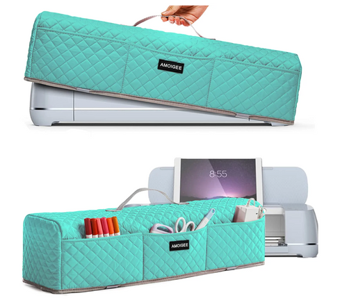 Amoigee Dust Cover for Cricut Machines with Pockets for Accessories - Beautiful Turquoise