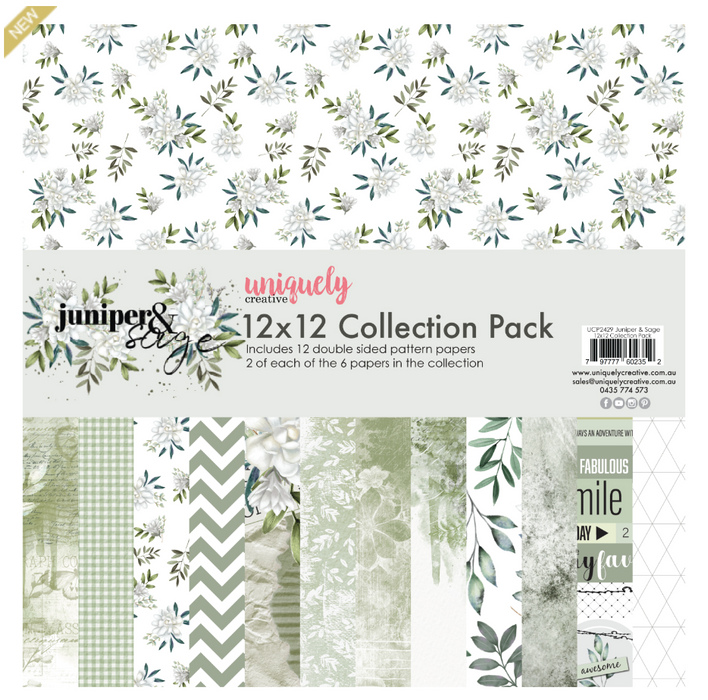 Uniquely Creative - 12" x 12" Paper Pack - Juniper and Sage