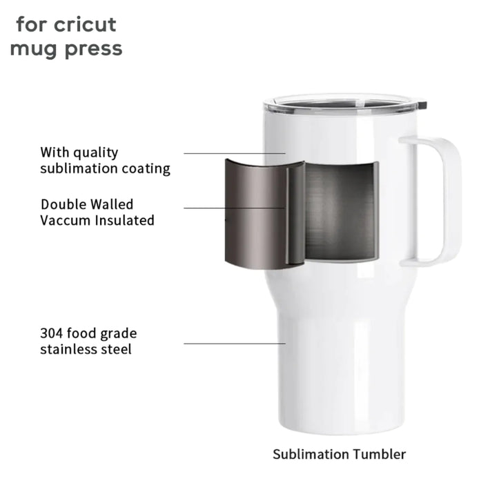 Doodles - Sublimation Travel Tumblers White With Handle - 650ml - works on Cricut Press - 4 Pack