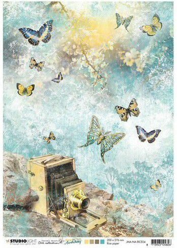 Studio Light Rice Paper Jenine's New Awakening Vintage Camera Butterflies-A4