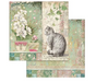 Stamperia Double-Sided Cardstock 12"X12"-Cat & Vase, Orchids & Cats