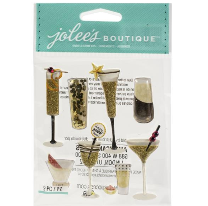 Jolee's Boutique Themed Embellishments Champagne And Cocktails