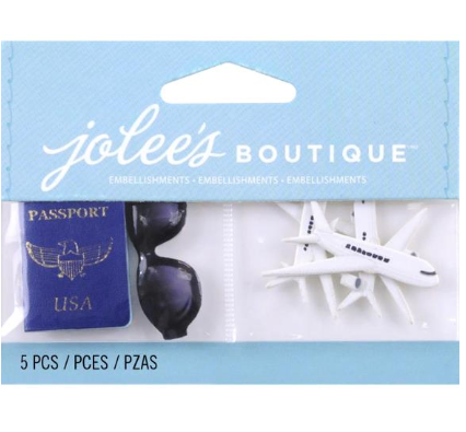 Jolee's Boutique Dimensional Embellishments Passport Sunglasses & Planes