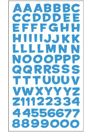 Sticko Alphabet Stickers Fun House Blue Metallic