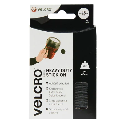 Velcro - High Strength Coins - Hook & Loop - 45mm x 6 sets