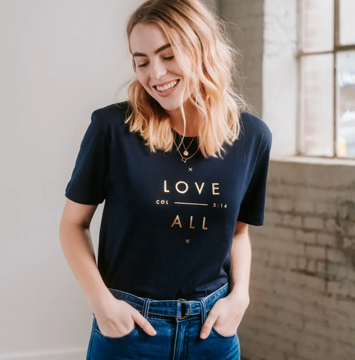 Dayspring - Love Over All - Relaxed Fit T-Shirt - Navy - XSmall
