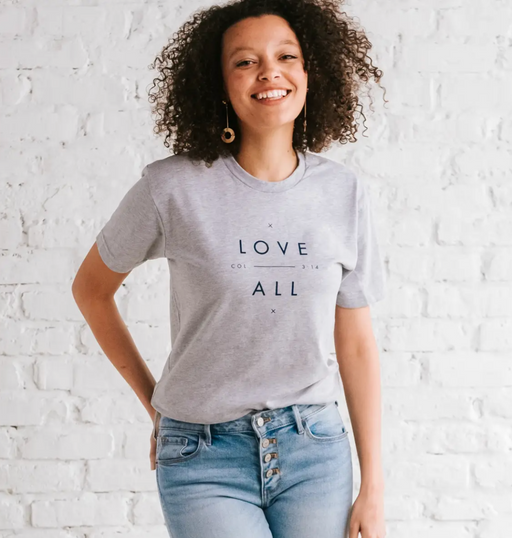 Dayspring - Love Over All - Relaxed Fit T-Shirt - Grey - XXLarge