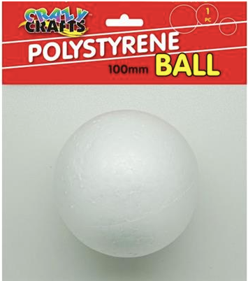Crazy Crafts Polystyrene Ball Round 100mm 1pc