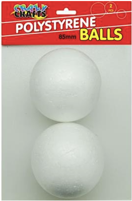 CRAZY CRAFTS POLYSTYRENE BALLS ROUND 85mm 2pc