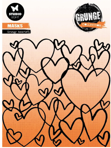Studio Light • Grunge Collection Mask Stencil Grungy Hearts