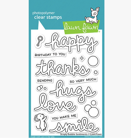 Lawn Fawn - Clear Stamps - Scripty Bubble Sentiments