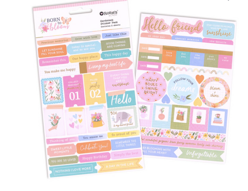 Rosie's Studio Born to Bloom Cardstock Sticker Pack 2 sheets