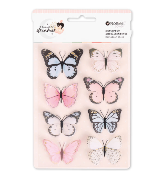 Rosies Studio BEAUTIFUL DREAMER BUTTERFLY EMBELLISHMENTS