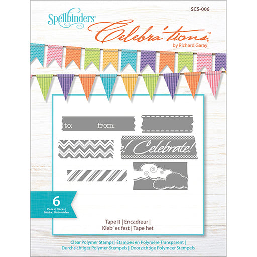 Spellbinders - Celebrations Collection - Clear Acrylic Stamps - Tape It