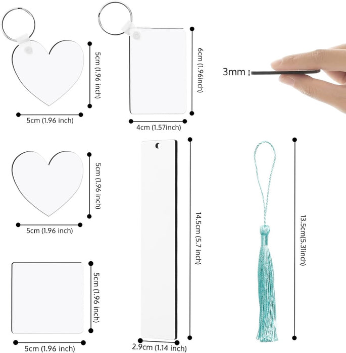 Doodles - Sublimation Blanks - D/S Heart With Keyring Hole 5cm 6pcs