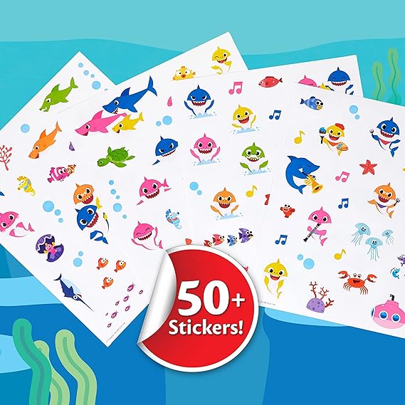 Crayola - Baby Shark Coloring Pages and Stickers, Gift for Kids, Ages 3, 4, 5, 6 Color & Sticker