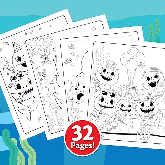 Crayola - Baby Shark Coloring Pages and Stickers, Gift for Kids, Ages 3, 4, 5, 6 Color & Sticker