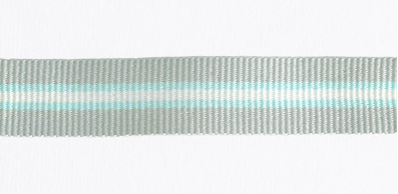 Petersham Ribbon - Silver Grey & Aqua Natural (15mm x 1 Meter)