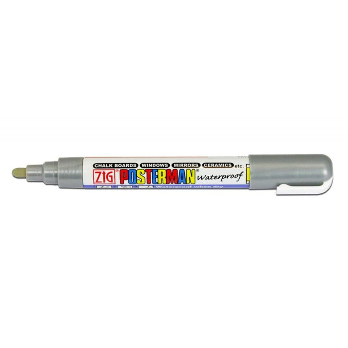 Kuretake - ZIG Posterman Fine Tip Marker - Silver