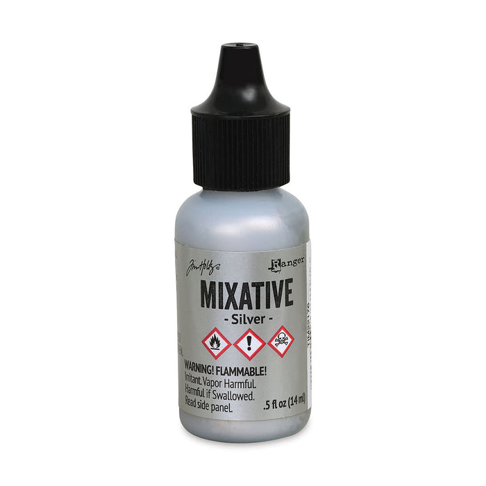 Tim Holtz Alcohol Ink Metallic Mixatives Silver Metallic Mixative