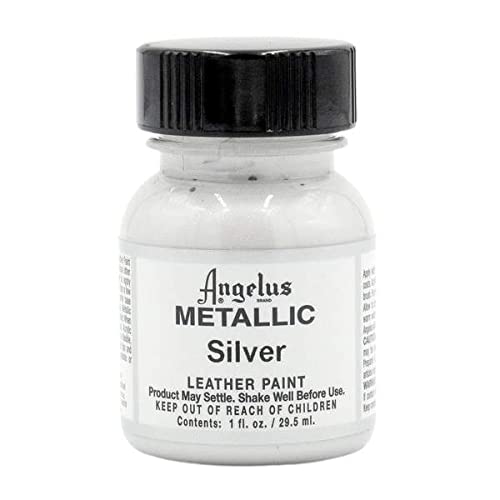 Angelus Leather - Acrylic Leather Paint - Silver - 1 Oz